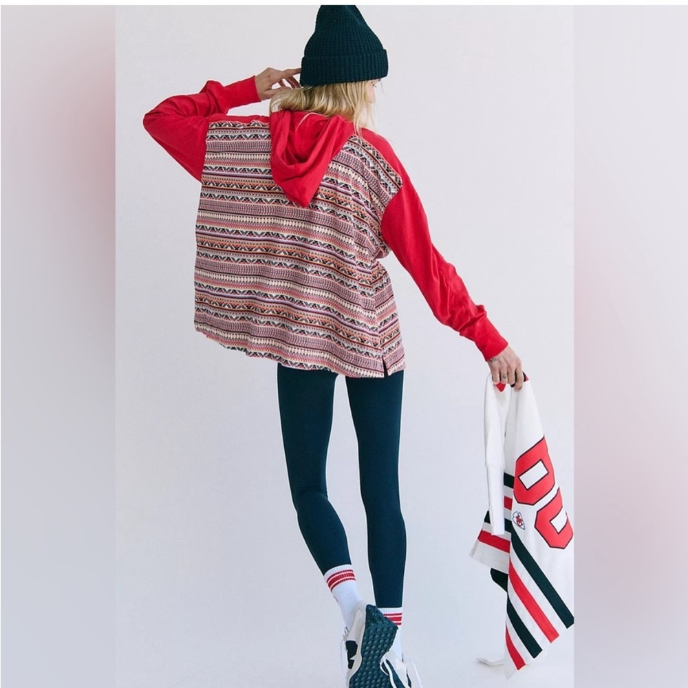 Free People Hot Shot Printed Hooded Layer P2P 26.5” $70 Retail NWOT - Picture 2 of 9